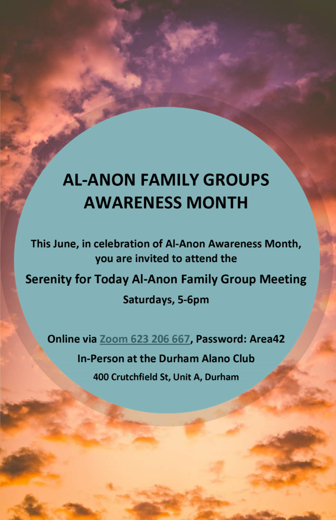 June is AlAnon Awareness Month! North Carolina and Bermuda Area AFG